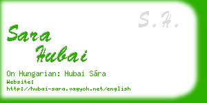 sara hubai business card
